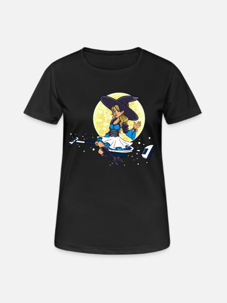 Hexe Reinigung Unternehmen Putzfrau Geschenk - Frauen T-Shirt atmungsaktiv - Schwarz
