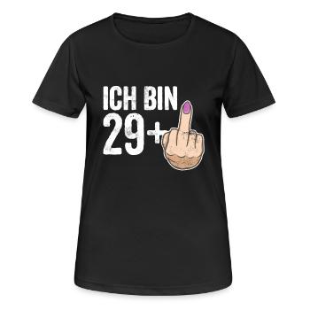 30. Geburtstag: Lustiges Geburtstag Geschenk 29+1 - Frauen T-Shirt atmungsaktiv - Schwarz - Vorne - AI Model Female 172 light (172cm)