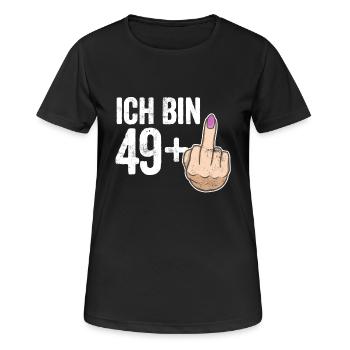 50. Geburtstag: Lustiges Geburtstag Geschenk 49+1 - Frauen T-Shirt atmungsaktiv - Schwarz - Vorne - AI Model Female 172 light (172cm)