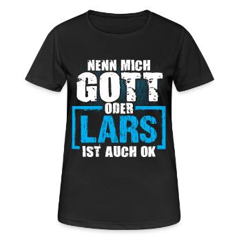 LARS - ok - Frauen T-Shirt atmungsaktiv - Schwarz - Vorne - AI Model Female 172 light (172cm)