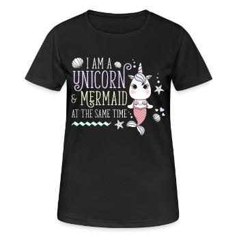 I am a Unicorn & Mermaid unicorn mermaid - Women's Breathable T-Shirt - black - Front - AI Model Female 172 light (172cm)