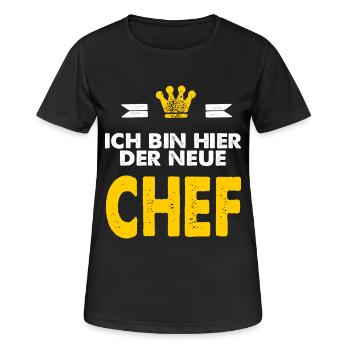 CD - Ich bin hier der neue Chef - - RAHMENLOS - Frauen T-Shirt atmungsaktiv - Schwarz - Vorne - AI Model Female 172 light (172cm)