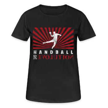 Handball cadeau de handball Handball - T-shirt respirant Femme - noir - Devant - AI Model Female 172 light (172cm)