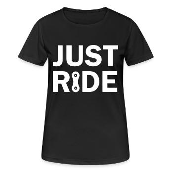Just Ride Mountainbike cyclist chain - Frauen T-Shirt atmungsaktiv - Schwarz - Vorne - AI Model Female 172 light (172cm)