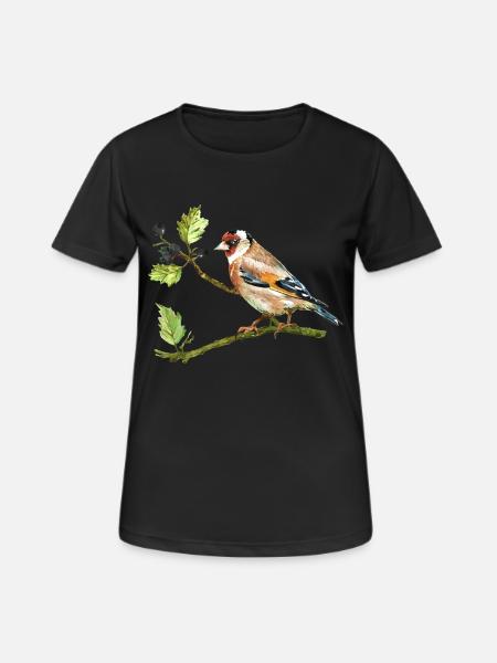 Stieglitz - Frauen T-Shirt atmungsaktiv - Schwarz