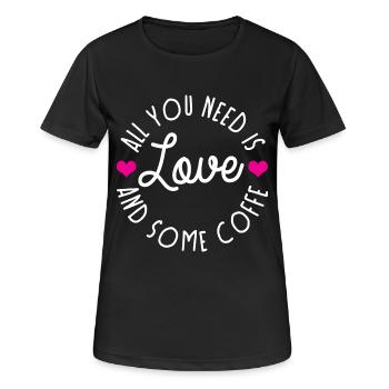 All You Need Is Love And Coffee Love And Coffee - Women's Breathable T-Shirt - black - Front - AI Model Female 172 light (172cm)