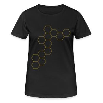 Waben - Frauen T-Shirt atmungsaktiv - Schwarz - Vorne - AI Model Female 172 light (172cm)