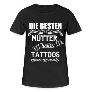 Tattoo Mütter - Frauen T-Shirt atmungsaktiv - Schwarz - Vorne - AI Model Female 172 light (172cm)