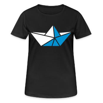 paper boat - Women's Breathable T-Shirt - black - Front - AI Model Female 172 light (172cm)