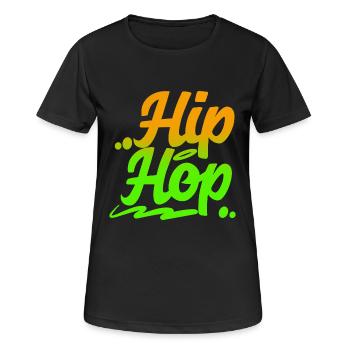 Hip Hop - Frauen T-Shirt atmungsaktiv - Schwarz - Vorne - AI Model Female 172 light (172cm)