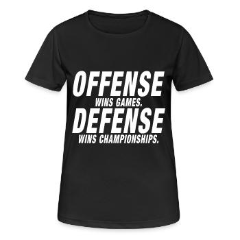 Championnat de défense offensive - T-shirt respirant Femme - noir - Devant - AI Model Female 172 light (172cm)
