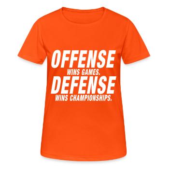 Championnat de défense offensive - T-shirt respirant Femme - orange néon - Devant - AI Model Female 172 dark (172cm)