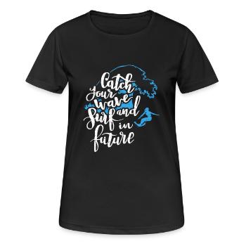 Surf into the future - Women's Breathable T-Shirt - black - Front - AI Model Female 172 light (172cm)