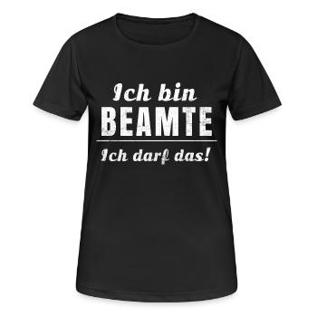 Ich bin Beamte, ich darf das! - Frauen T-Shirt atmungsaktiv - Schwarz - Vorne - AI Model Female 172 light (172cm)