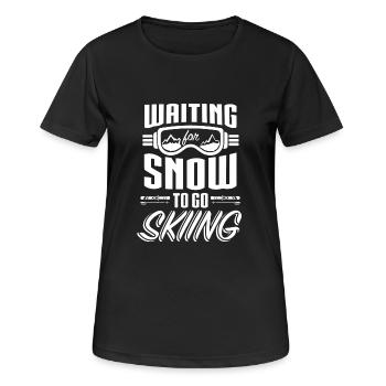 En attente pour les skieurs de neige - T-shirt respirant Femme - noir - Devant - AI Model Female 172 light (172cm)