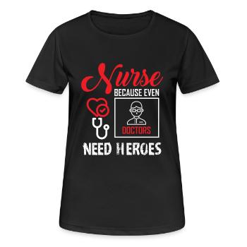 Infirmière disant drôle d'infirmière Cadeau - T-shirt respirant Femme - noir - Devant - AI Model Female 172 light (172cm)