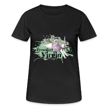 shirt unicorn princess proofed virgin green - Women's Breathable T-Shirt - black - Front - AI Model Female 172 light (172cm)