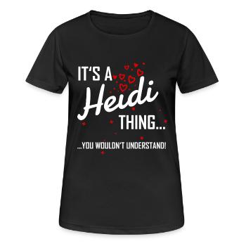 Il est une chose Heidi tu ne comprendrais pas! nom - T-shirt respirant Femme - noir - Devant - AI Model Female 172 light (172cm)