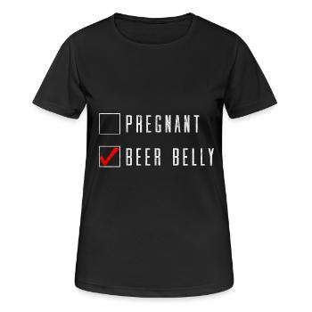 Enceinte bébé Bump vs. Bière idée cadeau du ventre - T-shirt respirant Femme - noir - Devant - AI Model Female 172 light (172cm)