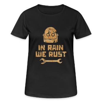 Robot, cyborg, machine - rusting in the rain - Women's Breathable T-Shirt - black - Front - AI Model Female 172 light (172cm)