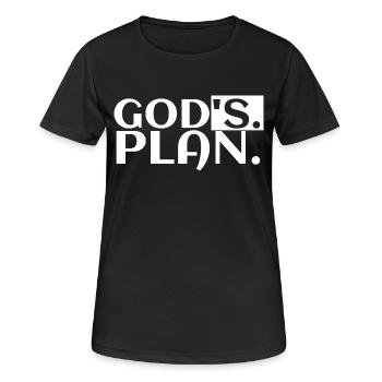 god's plan - Gods Plan | Fun Shirt - Frauen T-Shirt atmungsaktiv - Schwarz - Vorne - AI Model Female 172 light (172cm)