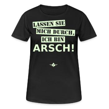 Arsch - Frauen T-Shirt atmungsaktiv - Schwarz - Vorne - AI Model Female 172 light (172cm)