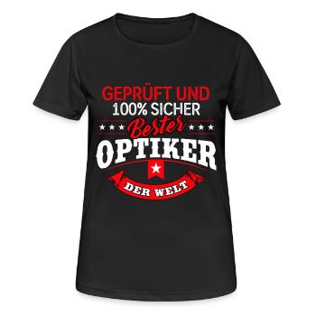 Optiker Augenoptiker Feinoptiker Optik - Frauen T-Shirt atmungsaktiv - Schwarz - Vorne - AI Model Female 172 light (172cm)