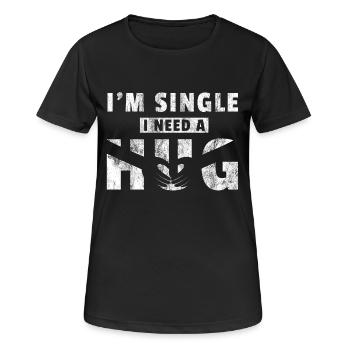 Je suis un homme célibataire - T-shirt respirant Femme - noir - Devant - AI Model Female 172 light (172cm)