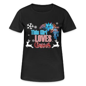 Christmas Girl Love Christmas Xmas Gift - Women's Breathable T-Shirt - black - Front - AI Model Female 172 light (172cm)