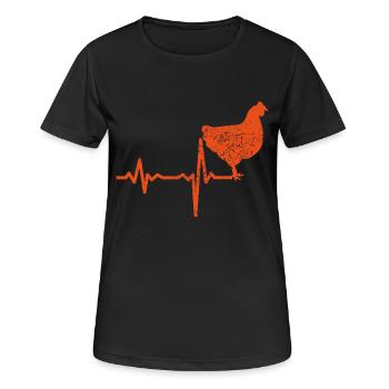 Gift heartbeat chicken cock - Women's Breathable T-Shirt - black - Front - AI Model Female 172 light (172cm)