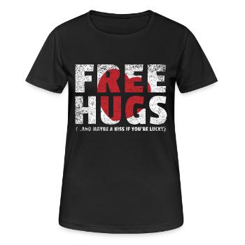 Libérez les étreintes étreintes Coeur cadeau - T-shirt respirant Femme - noir - Devant - AI Model Female 172 light (172cm)