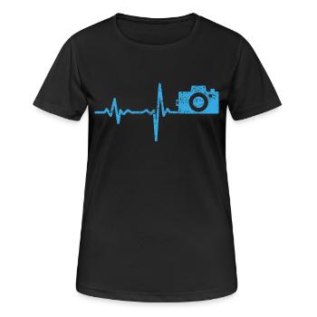 Gift heartbeat photographer camera - Women's Breathable T-Shirt - black - Front - AI Model Female 172 light (172cm)