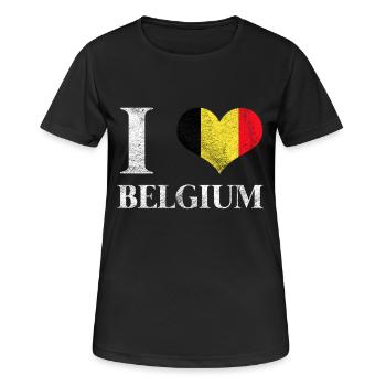 drapeau belge drapeau belge cadeau belge - T-shirt respirant Femme - noir - Devant - AI Model Female 172 light (172cm)