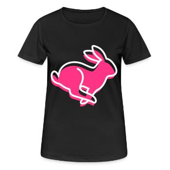 A Running Hare - Women's Breathable T-Shirt - black - Front - AI Model Female 172 light (172cm)