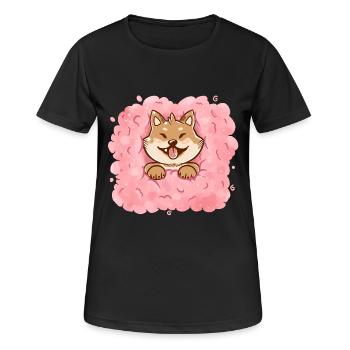 Cotton Candy Shiba Inu - Women's Breathable T-Shirt - black - Front - AI Model Female 172 light (172cm)