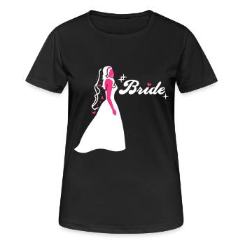 Mariée - Équipe - marié - T-shirt respirant Femme - noir - Devant - AI Model Female 172 light (172cm)