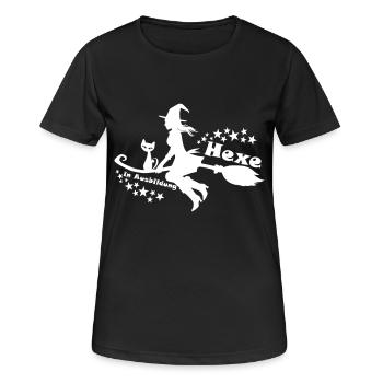 Hexe in Ausbildung - Frauen T-Shirt atmungsaktiv - Schwarz - Vorne - AI Model Female 172 light (172cm)