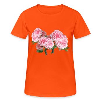 roses roses flowers flowers garden garden3 - Women's Breathable T-Shirt - neon orange - Front - AI Model Female 172 dark (172cm)