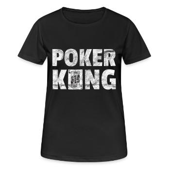 Poker King Poker Gambling Card Game Gambling - Women's Breathable T-Shirt - black - Front - AI Model Female 172 light (172cm)