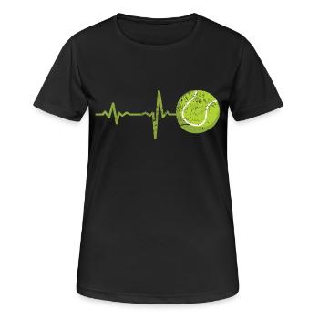 Cadeau Heartbeat Tennis - T-shirt respirant Femme - noir - Devant - AI Model Female 172 light (172cm)