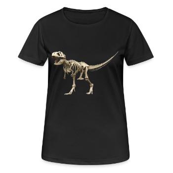 T-rex Skelett - Frauen T-Shirt atmungsaktiv - Schwarz - Vorne - AI Model Female 172 light (172cm)