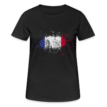 France drapeau cadeau drapeau français - T-shirt respirant Femme - noir - Devant - AI Model Female 172 light (172cm)