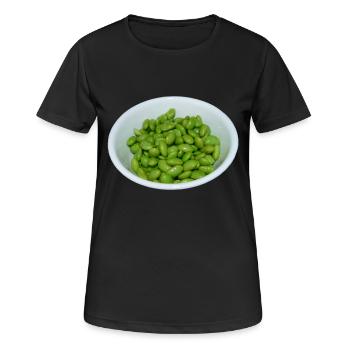 soybeans soja haricots veggie - T-shirt respirant Femme - noir - Devant - AI Model Female 172 light (172cm)
