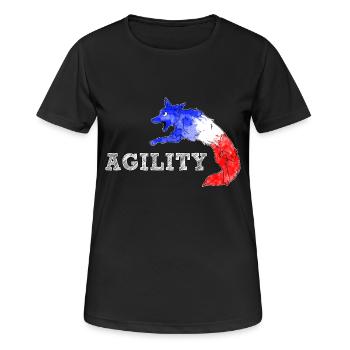 Beweglichkeit Grenze Frankreich - Frauen T-Shirt atmungsaktiv - Schwarz - Vorne - AI Model Female 172 light (172cm)