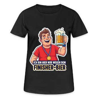 Finisher-Bier - Frauen T-Shirt atmungsaktiv - Schwarz - Vorne - AI Model Female 172 light (172cm)