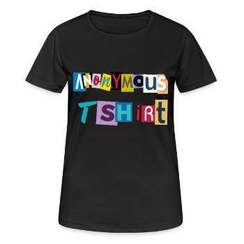 Anonymous TShirt Brief in Zeitungen. - Frauen T-Shirt atmungsaktiv - Schwarz - Vorne - AI Model Female 172 light (172cm)