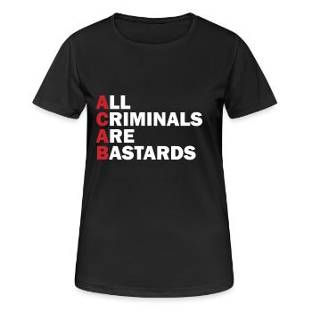 Tous les criminels sont des bâtards - T-shirt respirant Femme - noir - Devant - AI Model Female 172 light (172cm)