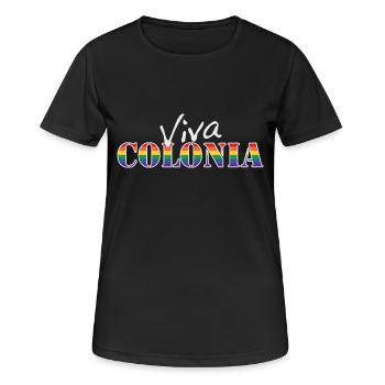Colonia wt - Frauen T-Shirt atmungsaktiv - Schwarz - Vorne - AI Model Female 172 light (172cm)