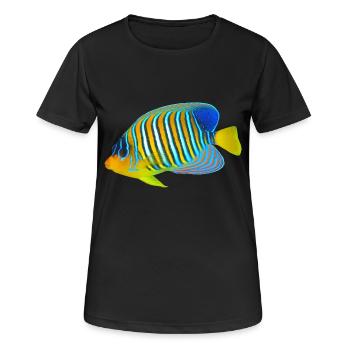 Poisson - T-shirt respirant Femme - noir - Devant - AI Model Female 172 light (172cm)