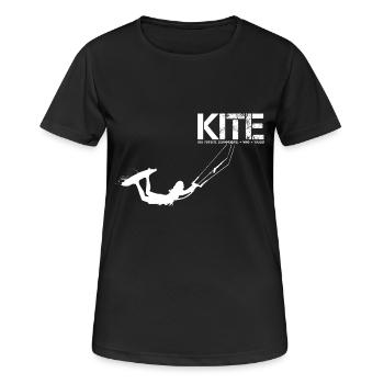 KITE FRAU GESCHENK - Frauen T-Shirt atmungsaktiv - Schwarz - Vorne - AI Model Female 172 light (172cm)
